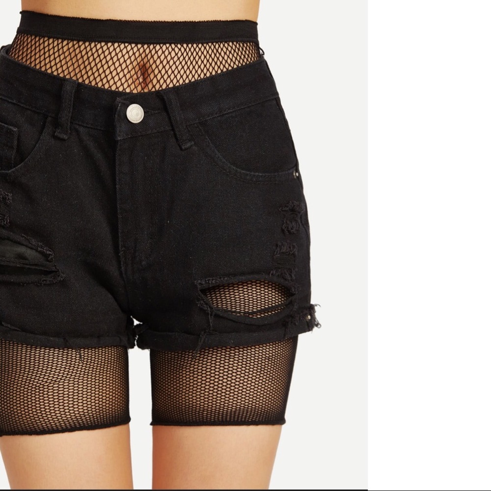 Fishnet Shorts- Black OS